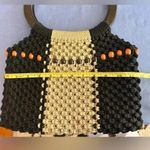 Handmade Black and Beige Crochet Bag Photo 5
