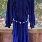 Schrader Sport Custom Casuals 80's Era Women's Vintage Blue Pleated Dress Size M Size M Photo 0