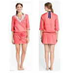 Lands' End Lands’ End Orange Sherbet Cotton Embroidered Swimsuit Coverup Size M Medium Photo 4