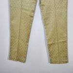 Peck & Peck Yellow Dress Pants with Metallic Accents Size 4 Yellow Slim Leg Pant Photo 2