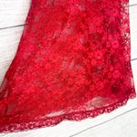 Jesebel Sheer Red Floral Lace Bustier Bra Top Chemise Slip Lingerie Size Large Photo 3
