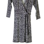 Ann Taylor Wrap Dress Black White Dot Print 3/4 Sleeve Tie Waist Size 0 Photo 2