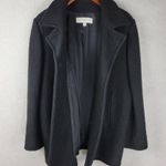 Liz Claiborne Womens Pea Coat 14 Black Wool Double Breasted Outerwear Winter Photo 12