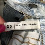 PacSun  High Rise Straight Jeans Size 23 Distressed Light Wash Raw Hem Photo 7