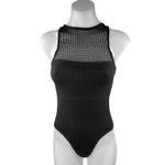 ZARA  Women Black Sleeveless Mesh High Neck One Piece Swimsuit Swimwear Size S Photo 1