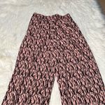 Wide Leg Cropped Pant Light Pink Black Geometric Pattern Size XS Photo 1