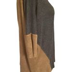 Drew women's size S oversized dark gray black and brown casual top suede Photo 3