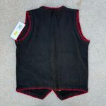 Vintage Y2K Ugly Christmas Black Sweater Vest Nordic Horse Drum Doll Bear NWT M Size M Photo 1