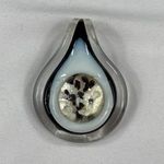 Vintage SKU 7889 Large Artisan Glass Pendant Art Deco Swirl Design Photo 0