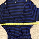 Banana Republic Faux Wrap Dress Navy Black Stripes Work Officecore Brunch Medium Photo 5