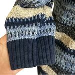 Westport Blue & Navy Striped Knit Sweater with Button Shoulder Detail – 3/4 Sleeve Photo 3