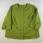 Joni B women's sz 1X embroidered lime green jacket Maximalist, intricate Green Photo 0