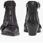 Nine West  ankle Boots leather motorcycle black NWCarrillo shoe zip boot Sz 8M Photo 15