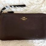 Coach Brown Double Zipper Wristlet with Card Slot Photo 0