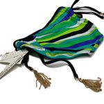 Trina Turk Snap Sapphire Side Tie Bikini Bottom Gold Tassels – Sunburst Print Photo 9