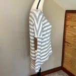 Always Me Grey & White High Low Striped Long Sleeve Top Small Photo 1