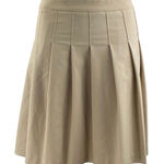 Aritzia Sunday Best Beige Pleated Back Zip Knee Length Flared A-Line Skirt Sz 4 Photo 0