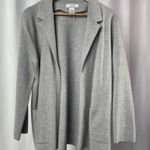 Magaschoni  Open‎ Cotton Wool Blend Cardigan in Grey Size Large Photo 0