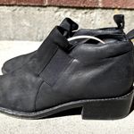 Eileen Fisher  Mood Boots Nubuck Leather Ankle Pull On Heeled Pointed Toe Black 7 Photo 3