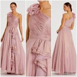 Mac Duggal 49252 Pink Iridescent One Shoulder Rosette Ball Gown Photo 2