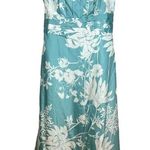 Ann Taylor Y2K Dress Baby Blue Floral 90s Sheath Sundress Size 8 Photo 0