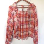 Free People  Siena Plaid Square Neck Pullover Photo 7
