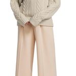 Naadam BeigeWool Cashmere Open Back Cable Quarter Zip Sweater NWT Photo 0