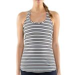 Lululemon Womens  Cool Racerback Black White Stripe Racerback Tank Top Size 6 Photo 0