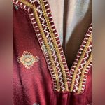 Shyanne Burgandy Maroon Western Southwestern Patterned Long Sleeve Dress XL Photo 2