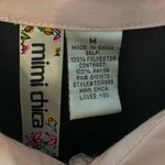 Mimi Chica Black Sheer Button Down Womens Medium Blouse Shirt Pink Contrast Siren Career Photo 10