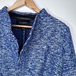 Banana Republic Blue Tweed Wool Blend Tie Belt Jacket Size 10 Photo 2