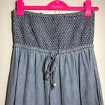 Anthropologie Daughters of Liberation Size Sm Denim Tiered Flowy Dress Smoked Sleeveless Boho Photo 1