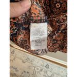 Loft  Fall Orange Print Mini Shift Dress Roll Tab Small Petite Boho Festival 70s Photo 4