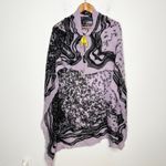 STINE GOYA Wool Scarf Malis Shawl Purple Black Abstract Winter Maximalist Wrap Photo 2