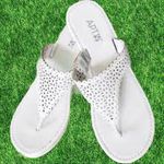Apt. 9  like new! White lace cut design thong sandals Photo 0