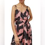 Ted Baker  Diantha pink Black Sour Cherry Palm-Printed Jumpsuit NWT 4 US 10 Photo 3