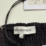 We Wore What NWT  Smocked Bandeau Top Sleeveless Zip Hook Eye‎ Back Closure M Black Photo 9