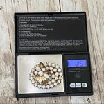 Vintage Unsigned White Milk Glass Oval Flower top Brooch Photo 6