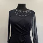 Alex Evenings 132833 Dark Navy Mesh Beaded Neckline Gown 6 Photo 4