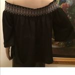 Apt. 9 Womens A.P.T. 9 Off Shoulder top Semi Loose Top Black Size Small 3/4 Sleeve NEW Photo 5