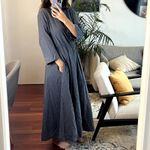 Jenni Kayne Seersucker Shirt Dress Ink blue size L striped Size L Photo 1