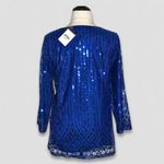 Bob Mackie NWT  Wearable Art Convertible Tunic/Dress Sequined Mesh Royal Blue 3X Photo 1