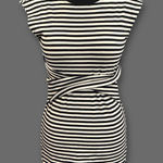 Theory  Twist Front Stripe Pima Cotton Mini Dress Size P (0) Cap Short Sleeve Photo 0