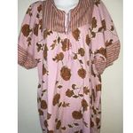 Knox Rose Dress Womens L Purple Orange Floral Boho V Neck Puff Sleeve Peasant Photo 6