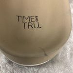 Time & Tru womens canvas size 9 beige & brown double strap slide on sandals Photo 8