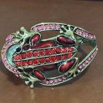 Strada rhinestone covered frog watch bracelet artsy quirky statement piece Photo 0