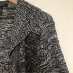 Style & Co . Knit Black Gray White Long Sleeve Open Front Draped Cardigan Sweater Photo 5