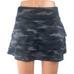 Athleta  Girl Camo Lux Black Gray Camouflage Mid Rise Swing Skirt Skort Size XXL Photo 0