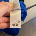 Lulus Chic Sensibility Cobalt Blue Satin Jacquard Pleated Midi cocktail Dress Photo 10