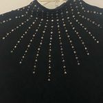 Vila Milano Womens Wool Blend Black Long Sleeve High Neck Top Shirt L Jeweled Photo 1